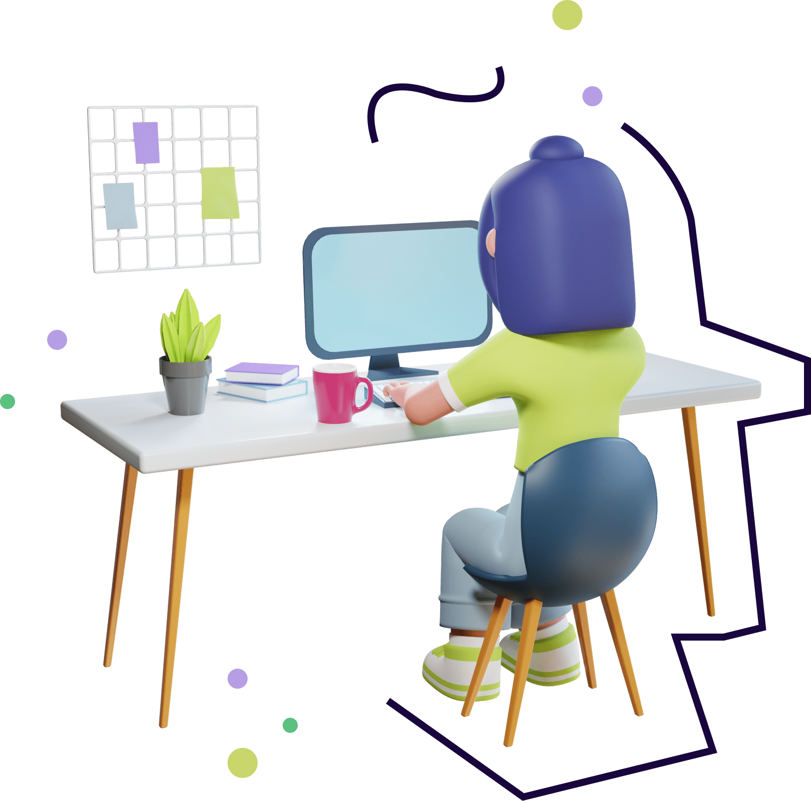 Ilustrasi materi marketing yang belum siap