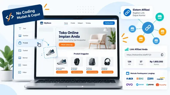 Cara Membuat Website Toko Online Tanpa Coding yang Bisa Sistem Afiliasi